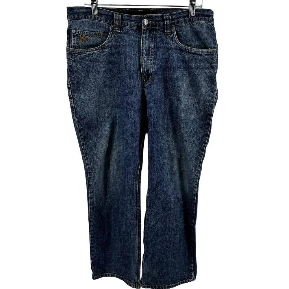 Mountain Khakis Straight Leg Jeans Denim Medium Wash Mid Rise Blue Waist 36